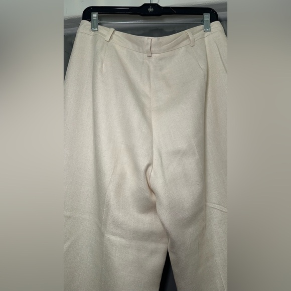 Neiman Marcus Cream Ivory Silk Ankle Pant Trousers Size 12 - Picture 9 of 12